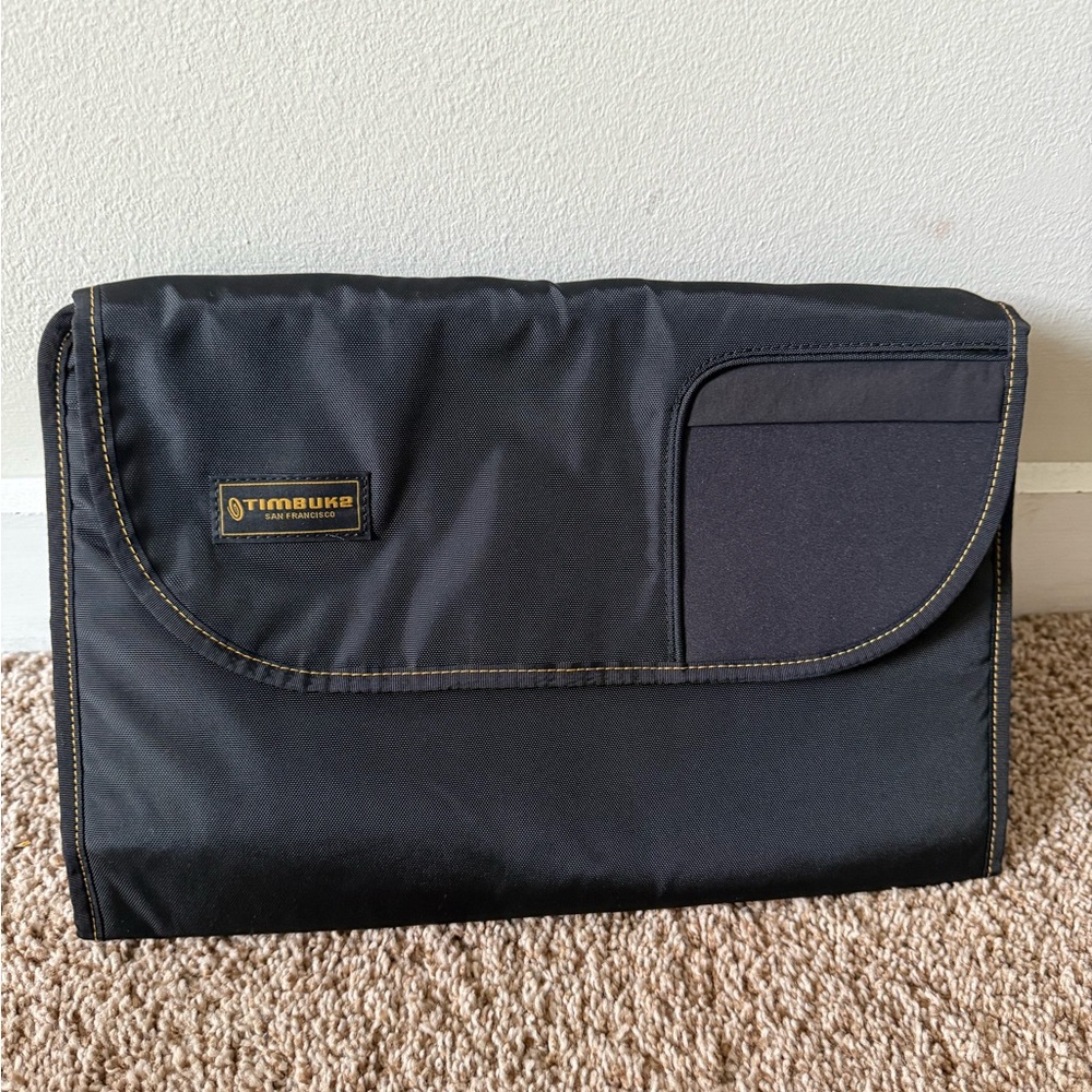 Timbuk2 Black Diaper Changing Pad with Yellow Stitching